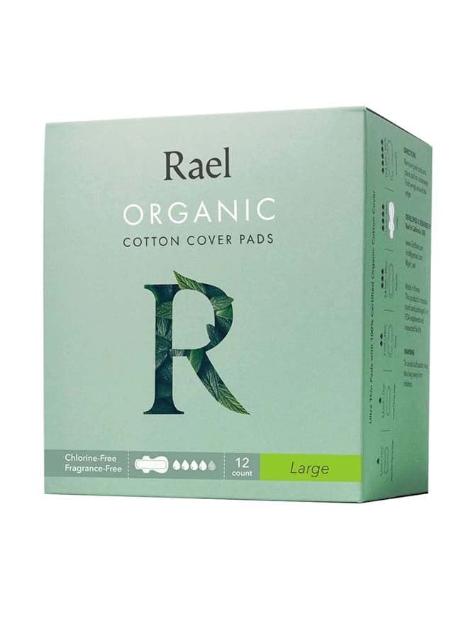 12-Piece Organic Large Pads White