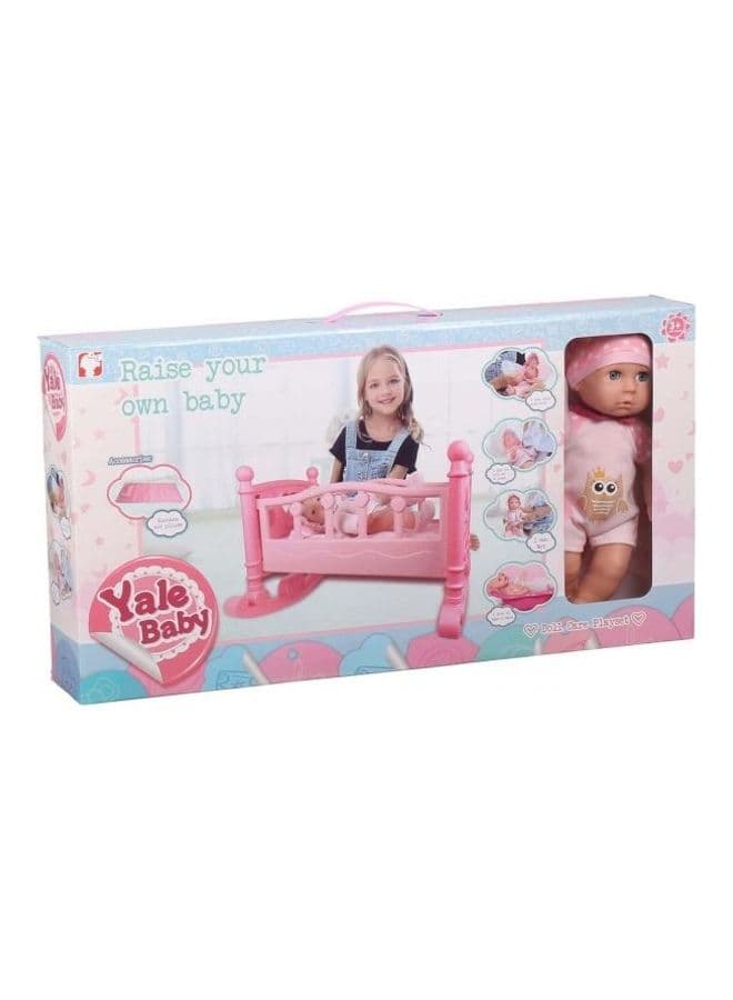 6-Pieces Drink And Wet Baby Doll With Bed Pillow Set