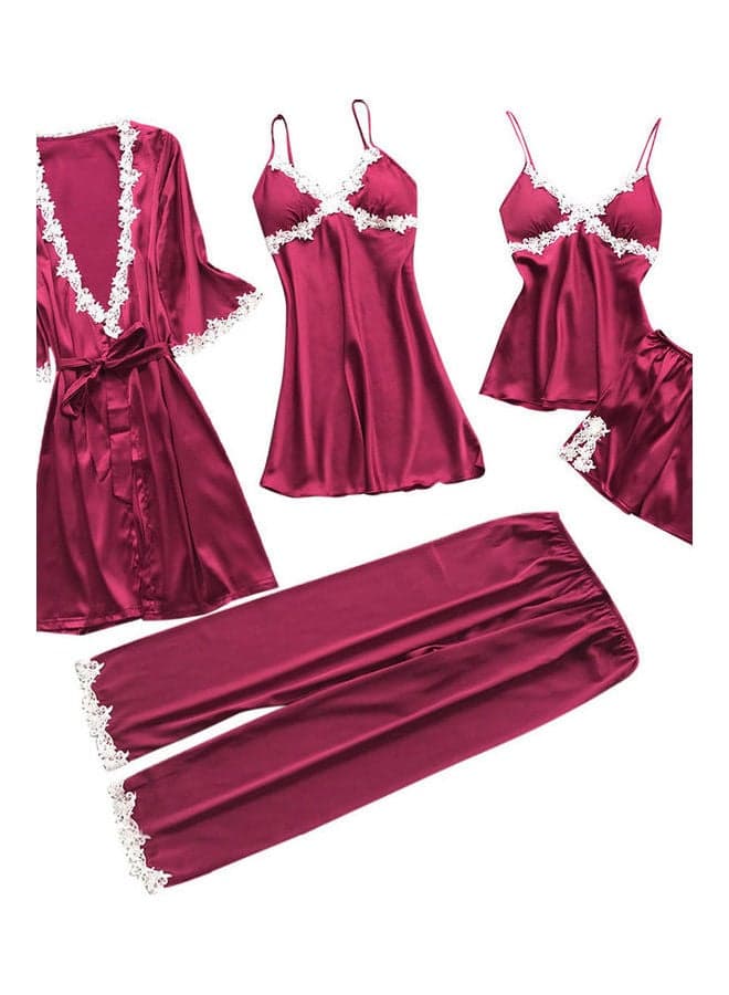 5-Piece Sleepwear Set Red