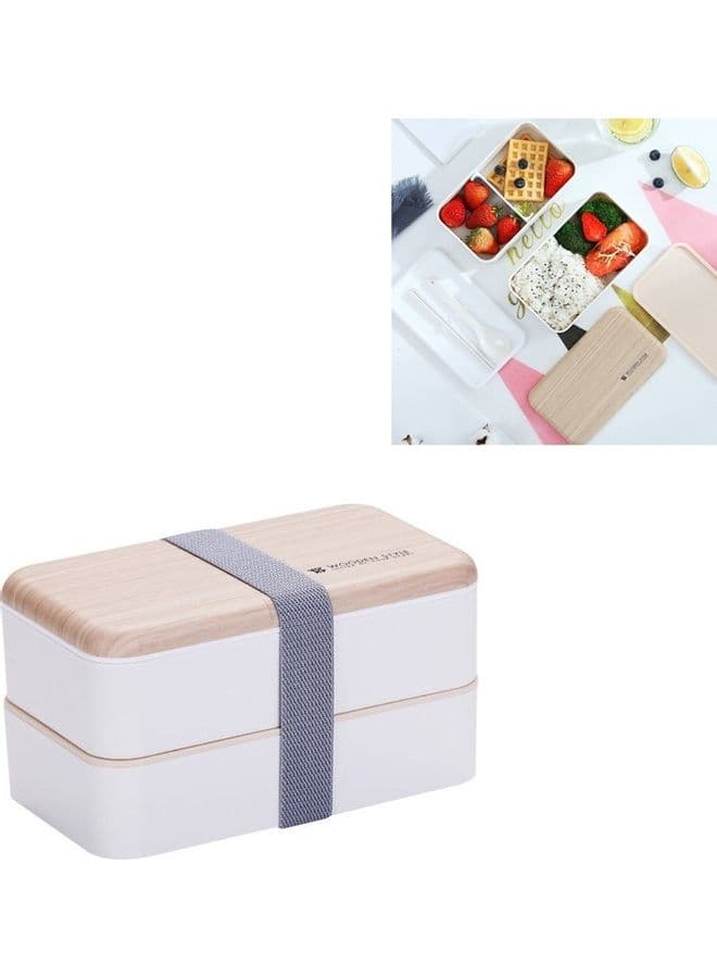 Double-layer Separated Lunch Box White