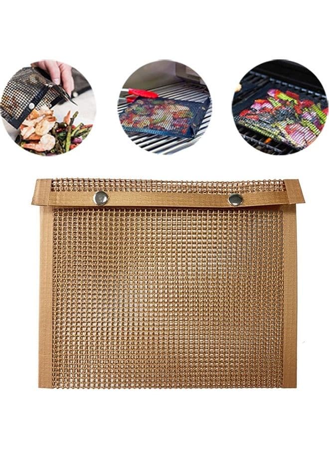 Barbecue Heat Resistant Non-Stick Grilling Mesh BBQ Baking Bag Multicolour 28 x 2 x 24cm