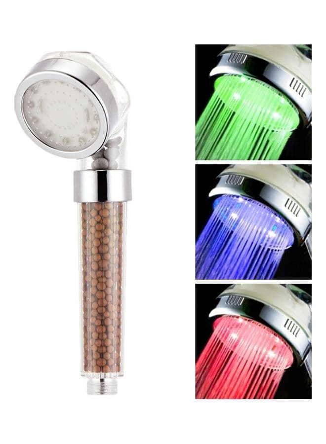 Temperature Sensor Negative Ions RGB LED Shower Head Multicolour 22 x 6 x 9cm