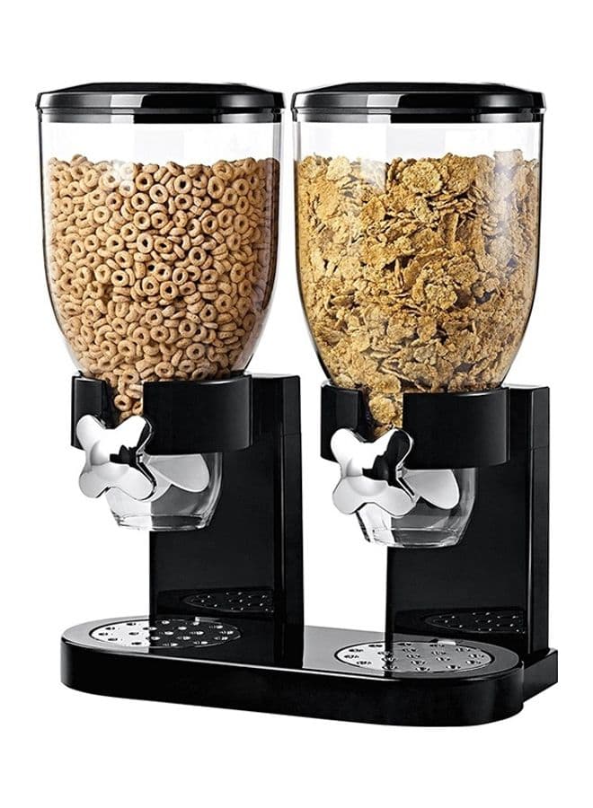 Multifunctional Double Head Cereal Dispenser Black 33x19x40cm