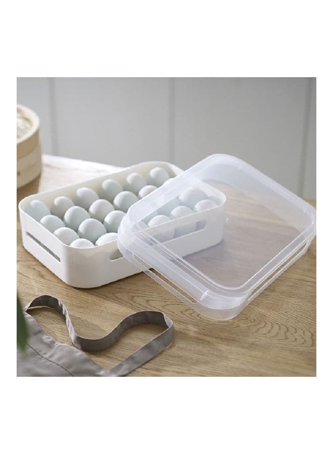 Refrigerator Egg Fresh Storage With Lid White 35x23x8cm