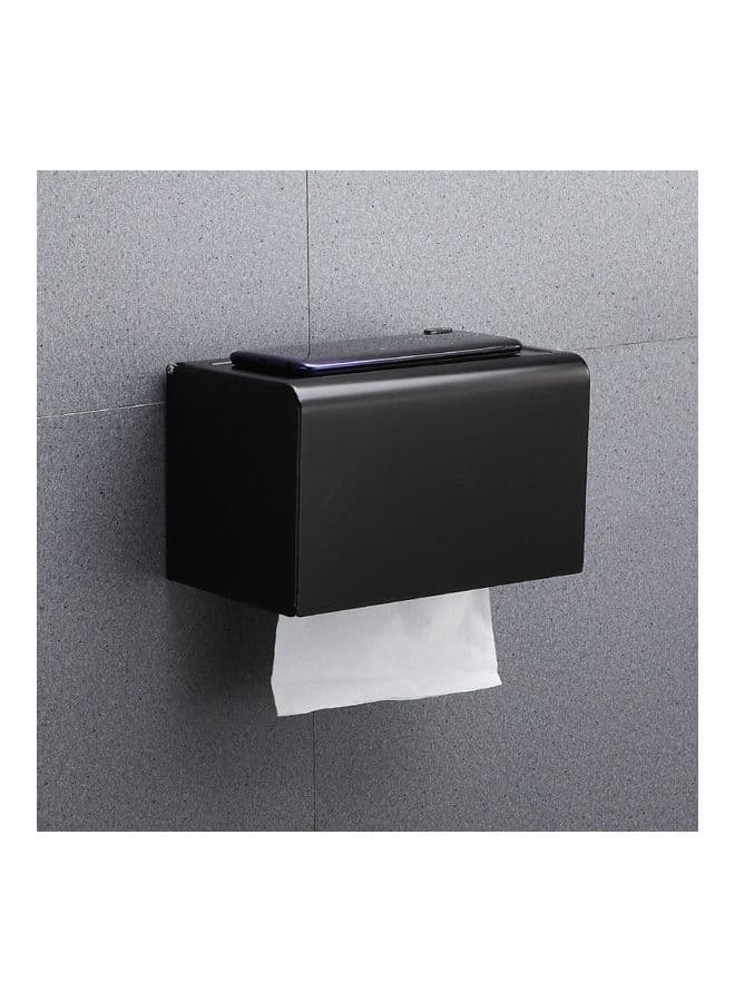 Wall-Mounted Waterproof Paper Tissue Holder Black