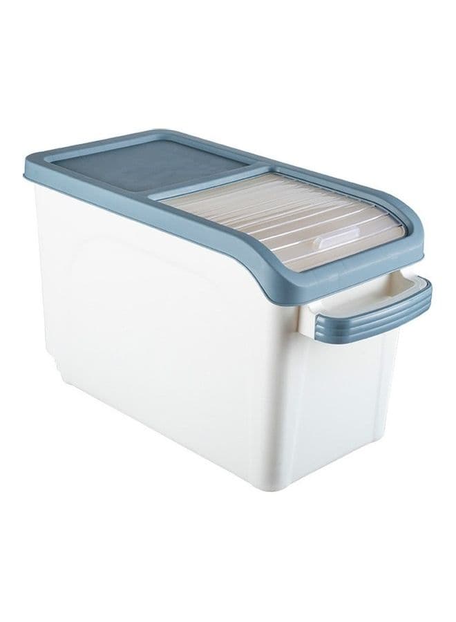 Rice Storage Box With Pulley Blue/White/Clear 46 x 25cm
