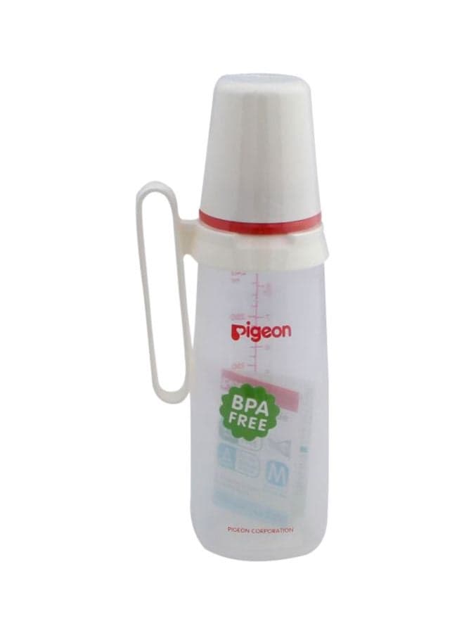Peristaltic Nipple Plastic Feeding Bottle With Handle - 240 ml