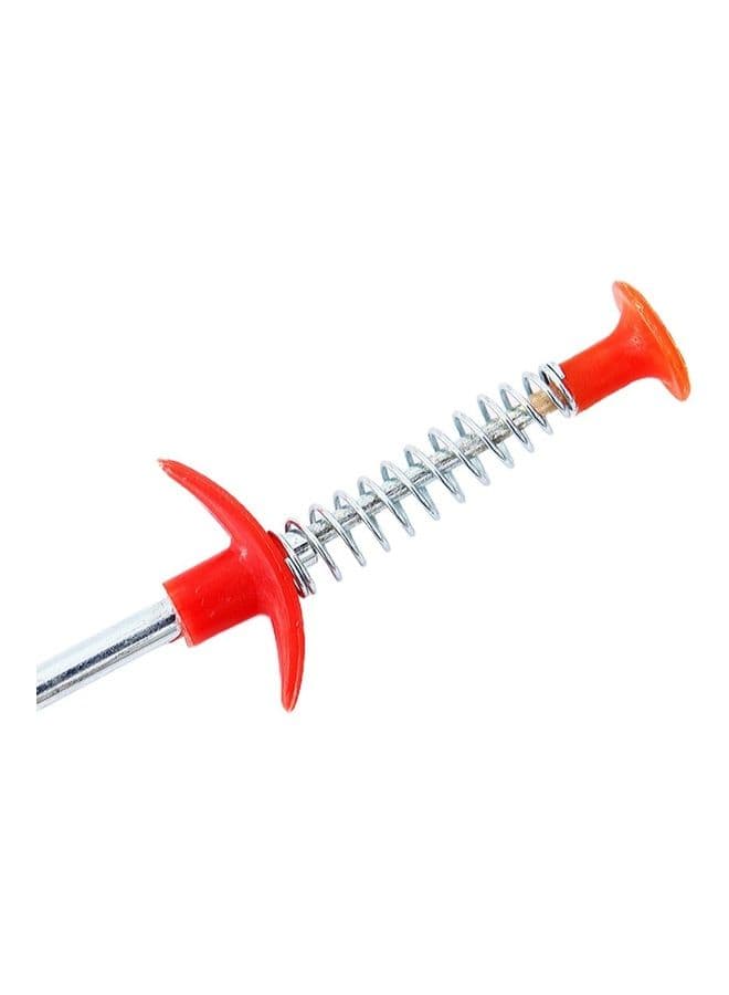 Metal wire brush Hand Kitchen Sink Cleaning Hook Silver/Red 60cm