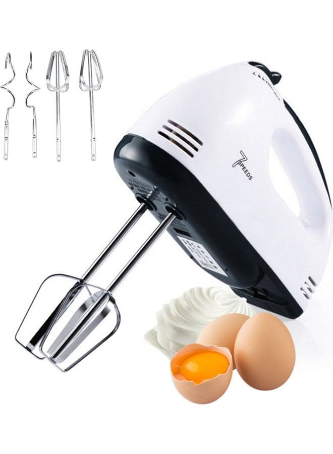 7 Speed Stainless Steel Whisk Automatic Electric Egg Beater With EU Plug MH1074 White