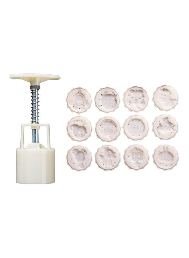 Mid Autumn Festival Moon Cake Making Mould White 14x5x5cm