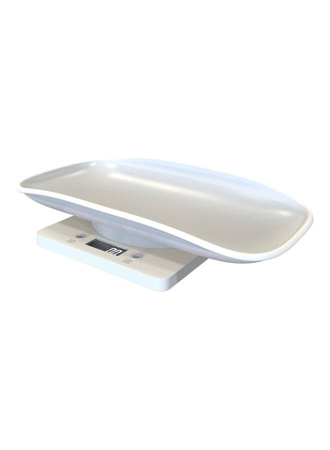 Digital Pet Scale Toddler Scale Baby Scale Large LCD Display Comfortable Curving Platform 10kg/1g Weighting Gram White 30*9*19cm