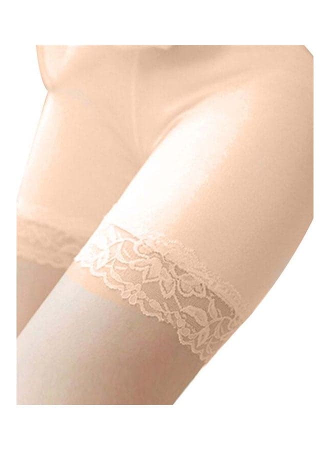 Elastic Seamless Breathable Leggings Safety Pantie Shorts Beige