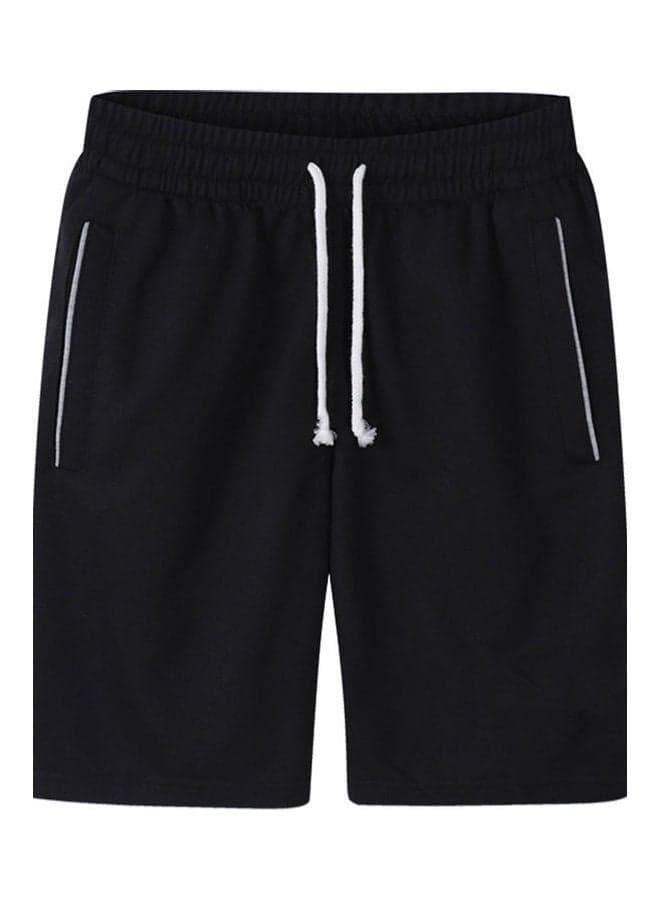 Sports Jogging Drawstring Short Black