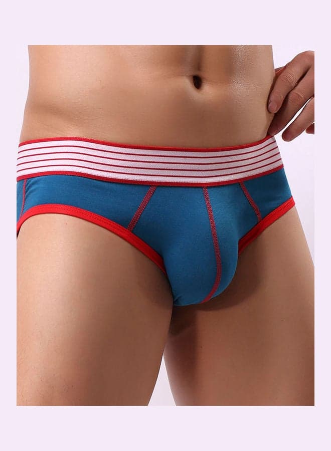 Elastic Low Waist Underwear with Bulge Pouch Sapphire Blue