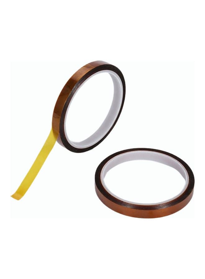 2-Piece Polyimide Heat Resistant Tape Set Brown 10 x 5cm