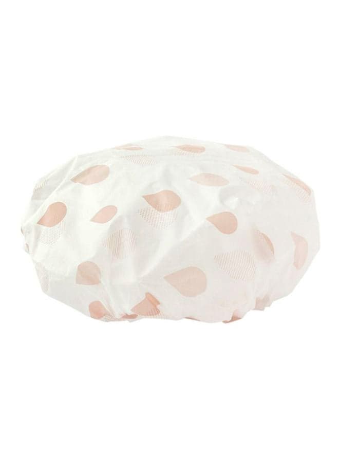 Printed Shower Cap White/Pink 28x28cm