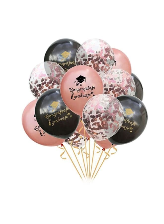 15-Piece Congratulate Graduate Party Decoration Inflatable Latex Balloons