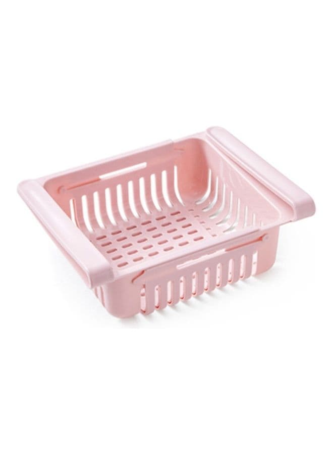 Stretchable Refrigerator Basket Pink 20.5x16.4cm