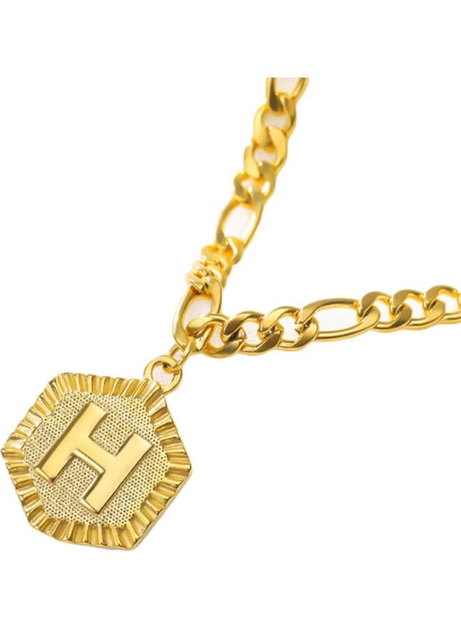 H Letter Design Charm Chain Anklet