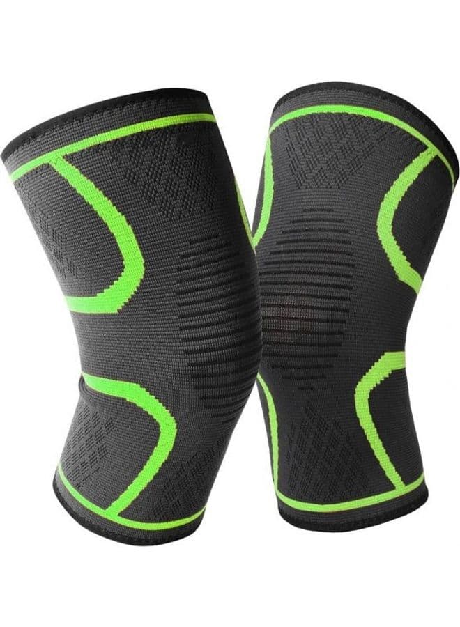 Pair Of Adjustable Sports Elastic Brace Knee Support Pad