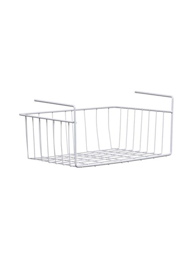 Under Shelf Table Storage Basket Rack White 43.4x28.9x15.5cm
