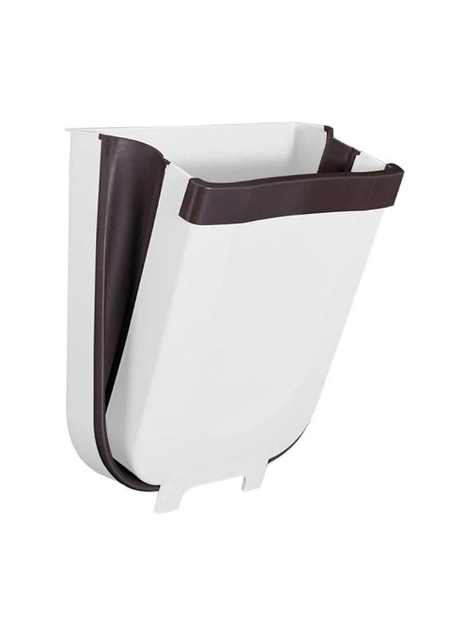 Small Collapsible Hanging Trash Can For Kitchen Cabinet Door White 11.4x10inch