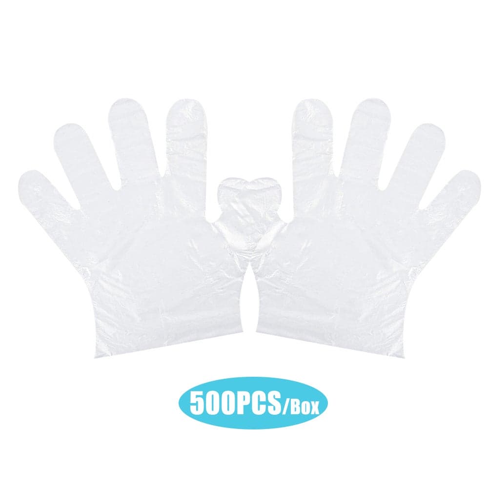 500-Piece Disposable PE Gloves Set White