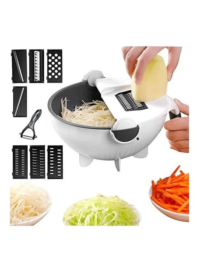 9 In 1 Multifunctional Cutter Vegetable Tool White 24 x 24 x 12cm