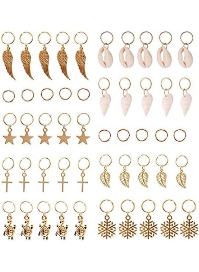 Hair Braid Rings 50 Pieces Gold 4inch