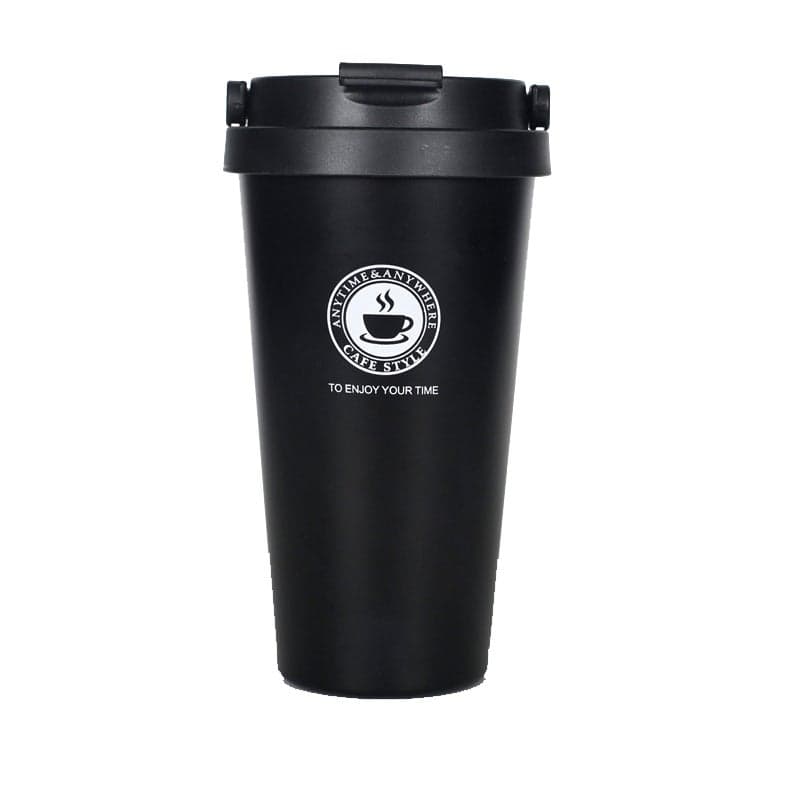 Portable Double Wall 304 Stainless Steel Liner Vacuum Insulated Coffee Cup Black 15cm