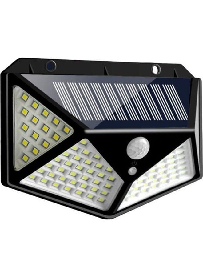 100 LED Solar Motion Sensor Power Light Black 130x95mm