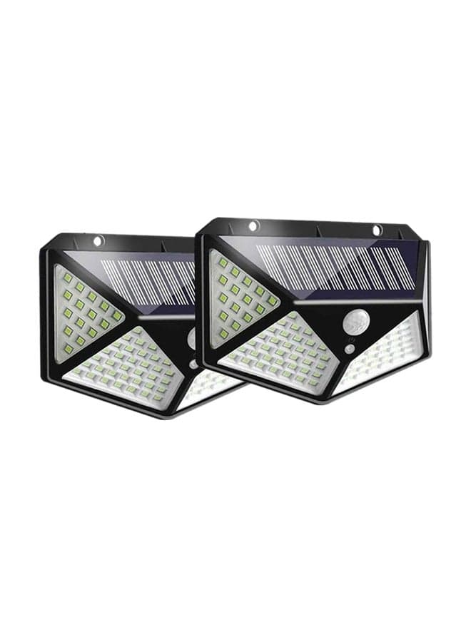 Pack of 2 100 LED Solar Motion Sensor Power Light Black 130x95mm
