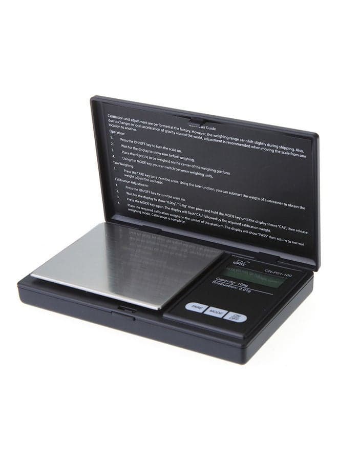 Portable Digital Kitchen Scale Gold Weight Measuring Tool 100 Black 14.70 x 2.80 x 10.00cm
