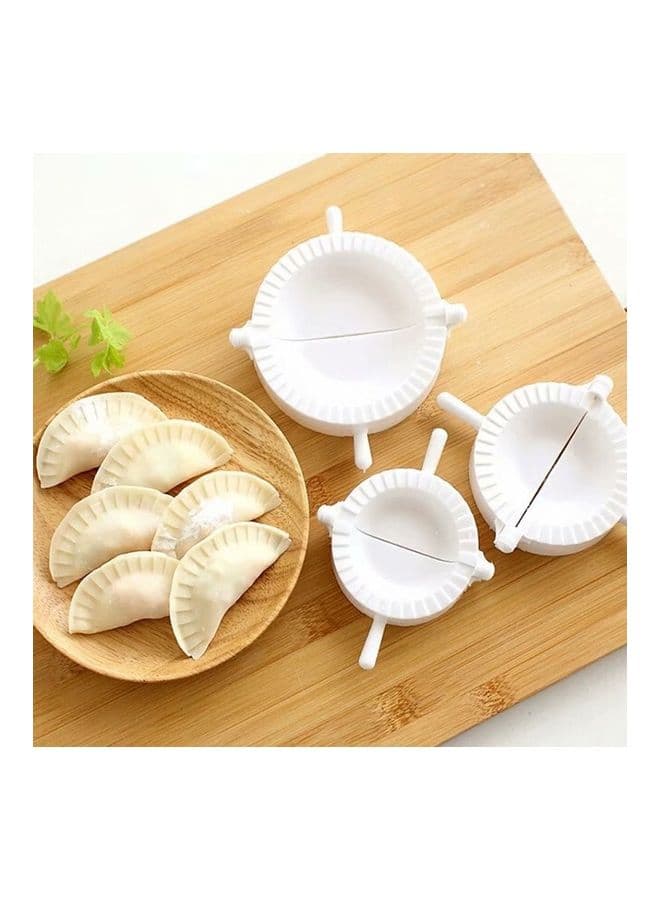 3-Piece Dumplings Mould Set White 10x10x1cm
