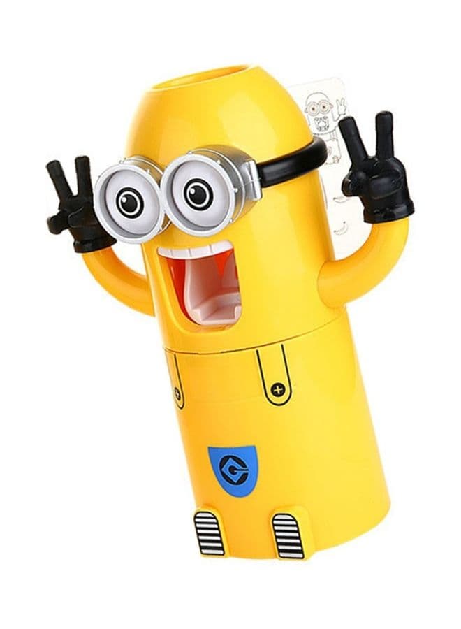 2-In-1 Minion Shaped Toothpaste Squeezer Yellow/Black/White 16x10.1x19.8cm