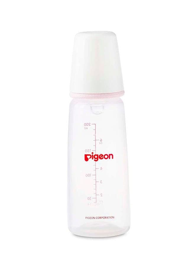 Plastic Feeding Bottle With Nipple Slim neck, 200ml - Assorted
