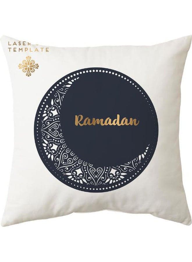 Ramadan Painted Pillowcase Cover Fabric Black/Gold/White 45 x 45cm