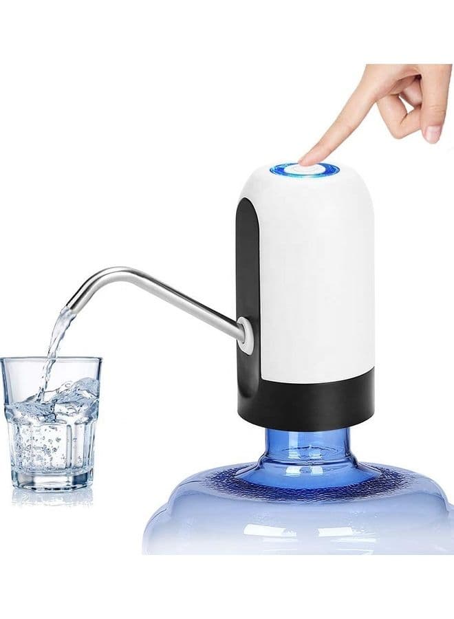 Portable USB Charging Electric Pumping Automatic Water Dispenser White/Black 7x12x7cm