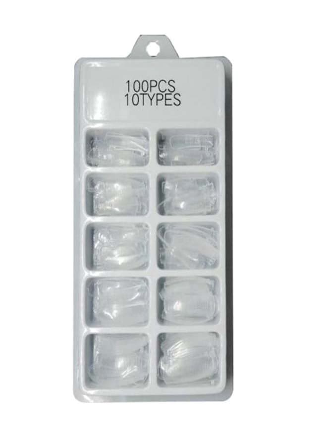 100-Piece Fake Nail Set Clear