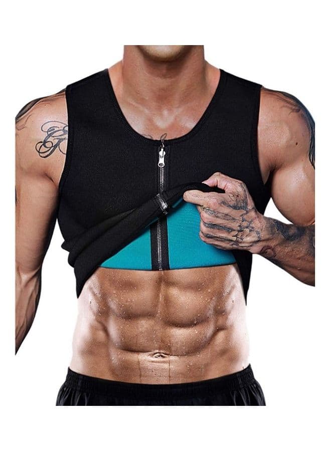 Men Waist Trainer Vest Neoprene Body Zipper 25x21x3cm