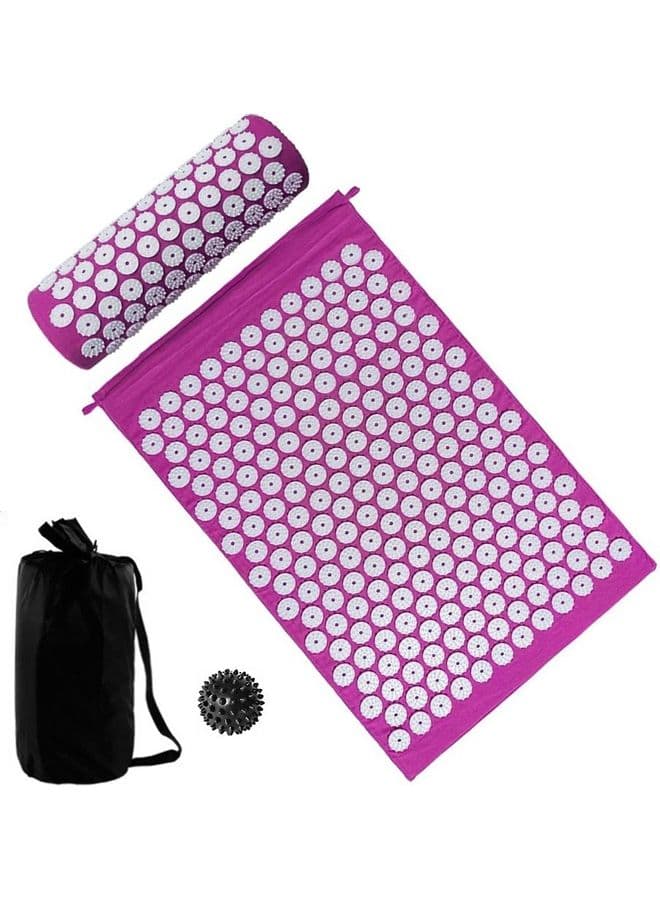 Acupressure Mat And Pillow Set With Spiky Massage Ball 40x20x20cm