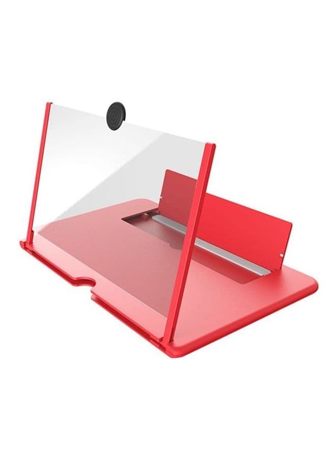 Foldable Magnifier 3D HD Mobile Phone Projector Screen For Movies Videos And Gaming Red