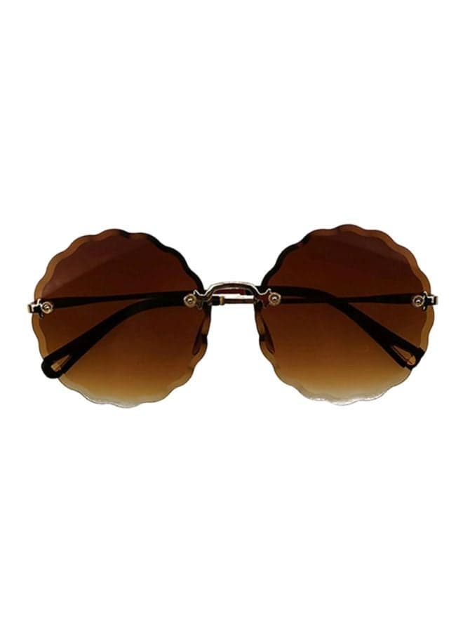 Women's UV Protected Round Frame Sunglasses T12439