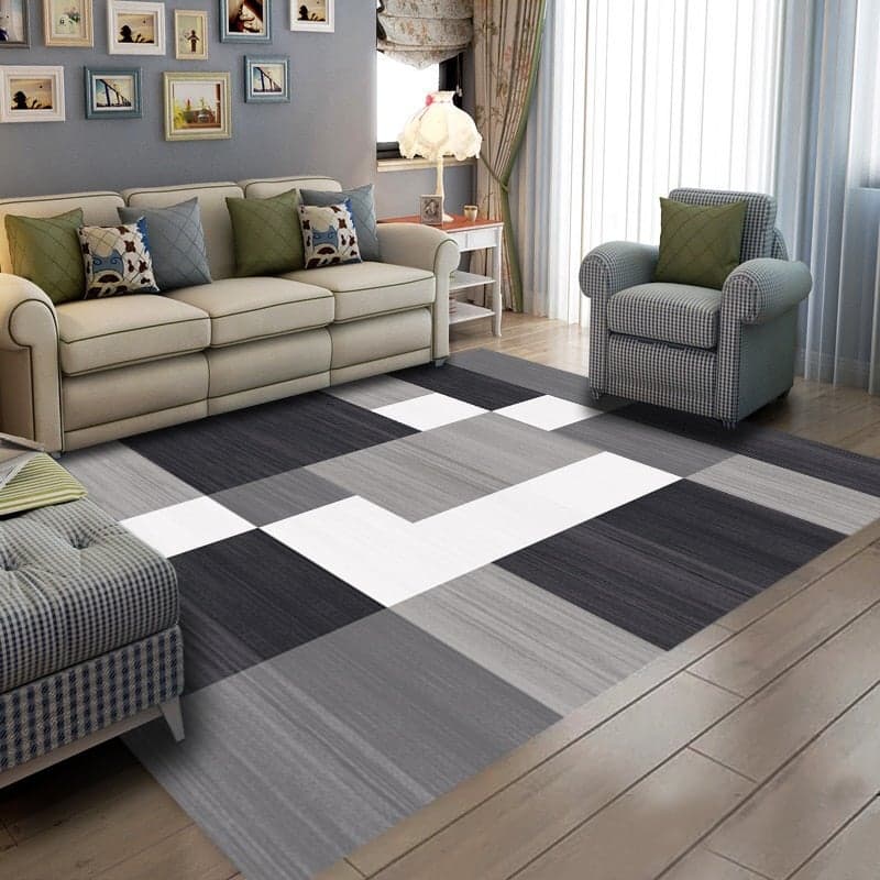 Geometric Patterned Floor Rug Carpet, Synthetic Fibre, Rectangle Multicolour 40x60cm