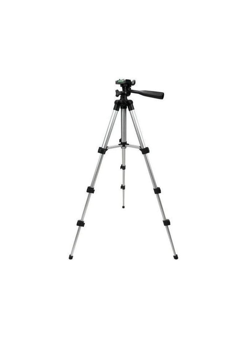 2-Piece Portable Camera Stand Tripod With Carrying Bag Black/Silver