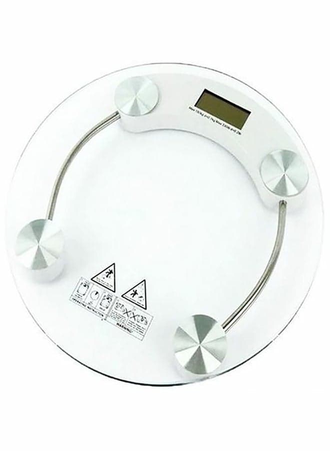 180 Kg Personal Glass Digital Weight Scale Clear/White 3 x 28 x 35.6cm