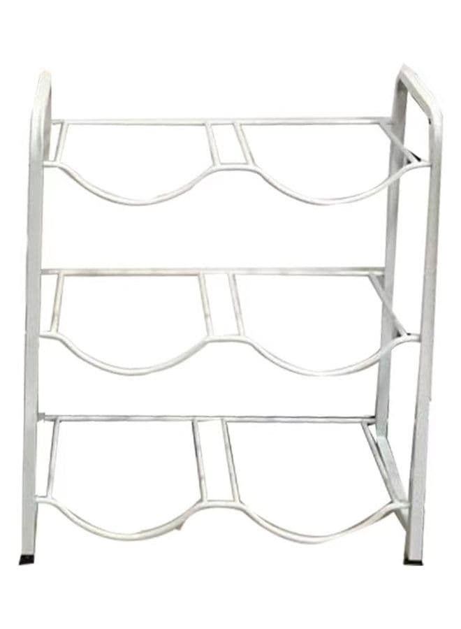 6-Compartment Metal Water Bottle Stand White 79 x 63.5cm