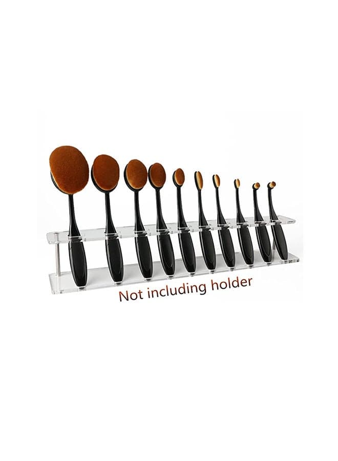 10 Piece Makeup Brushes Set Black/Brown