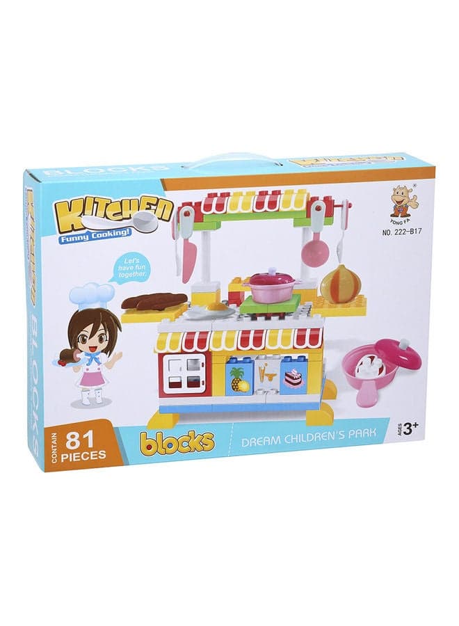 81 Piece  Building Blocks Children's Simulation Kitchen Set