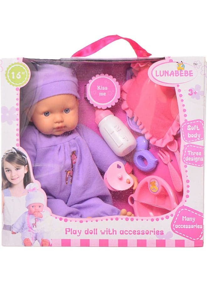 Soft Baby Doll with Accessories Set